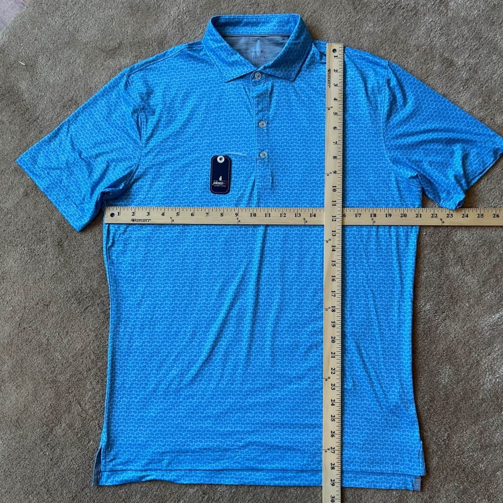 Johnnie-O Featherweight Polo - blue on blue shell print